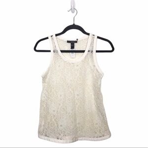 Mango Suit Lace Embroidered Sleeveless Tank Top